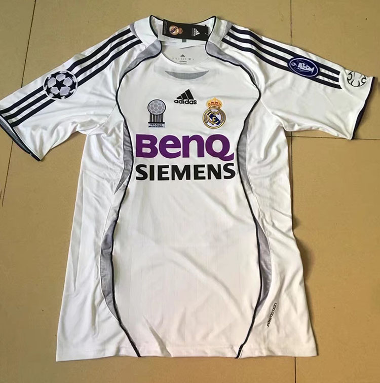 2006-2007 Season Real Madrid Home White Color Football Retro Jerseys