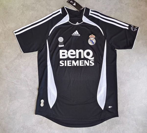 2006-2007 Season Real Madrid Third Black Color Football Retro Jersey