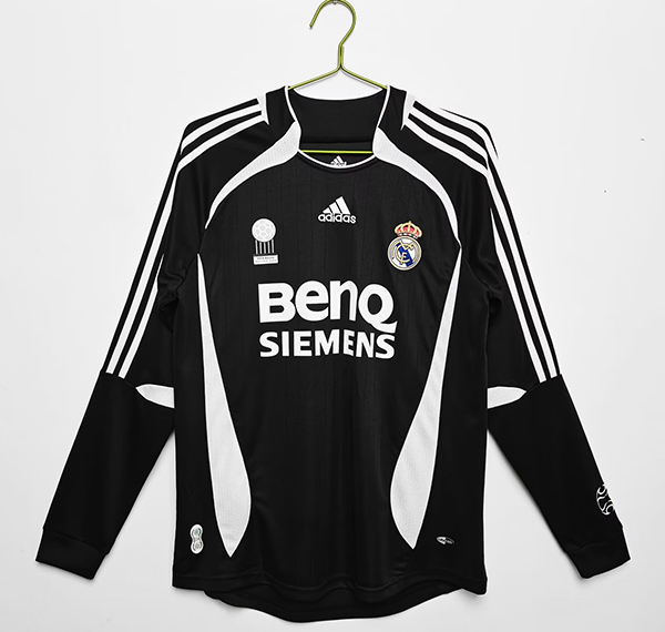 2006-2007 Season Real Madrid Third Black Color Long Sleeve Football Retro Jersey