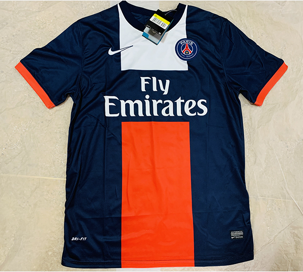 2013-2014 Season Paris Saint Germain Home Blue Color Football Retro Jersey