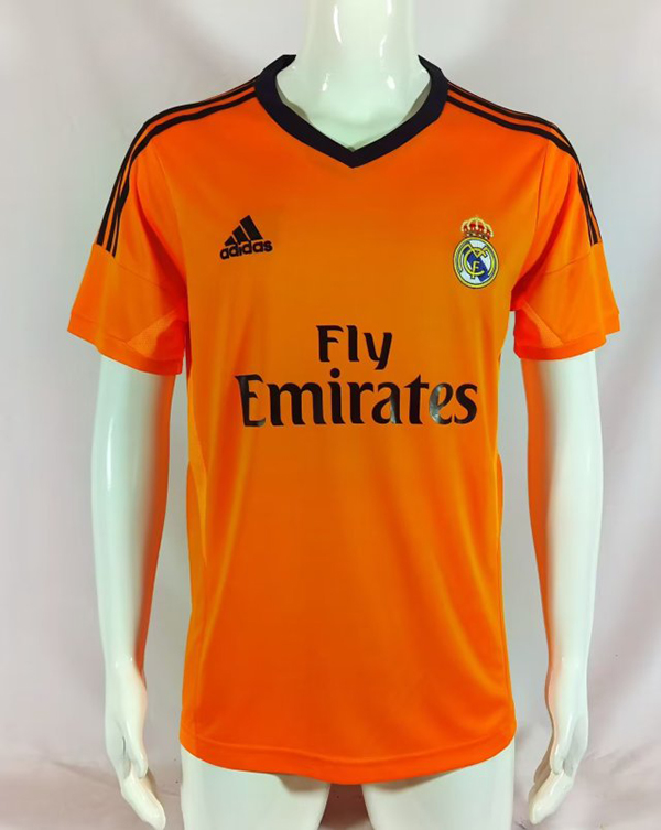 2013-2014 Season Real Madrid Third Orange Color Football Retro Jersey