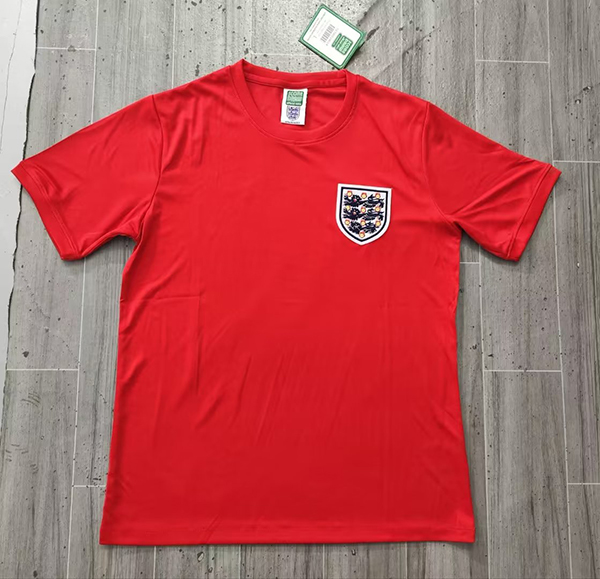 1966 World Cup England Away Red Color Football Retro Jersey