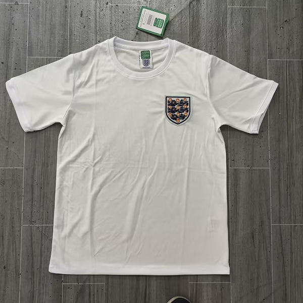 1966 World Cup England Home White Color Football Retro Jersey