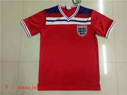 1980 Season England Away Red Color Football Retro Jersey