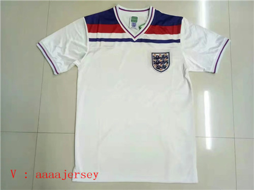 1980 Season England Home White Color Football Retro Jersey