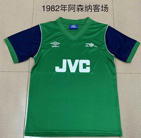 1982 Season Arsenal Away Green Color Soccer Retro Jerseys