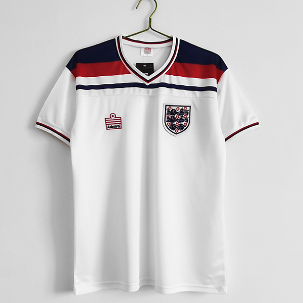 1982 Season England Home White Color Football Retro Jersey