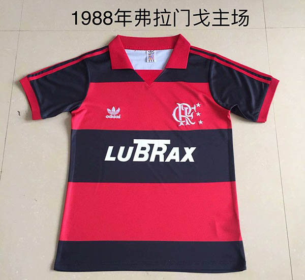 1988 Season Flamengo Home Red-Black Color Football Shirt Top Thailand Quality Flamengo Retro Jersey