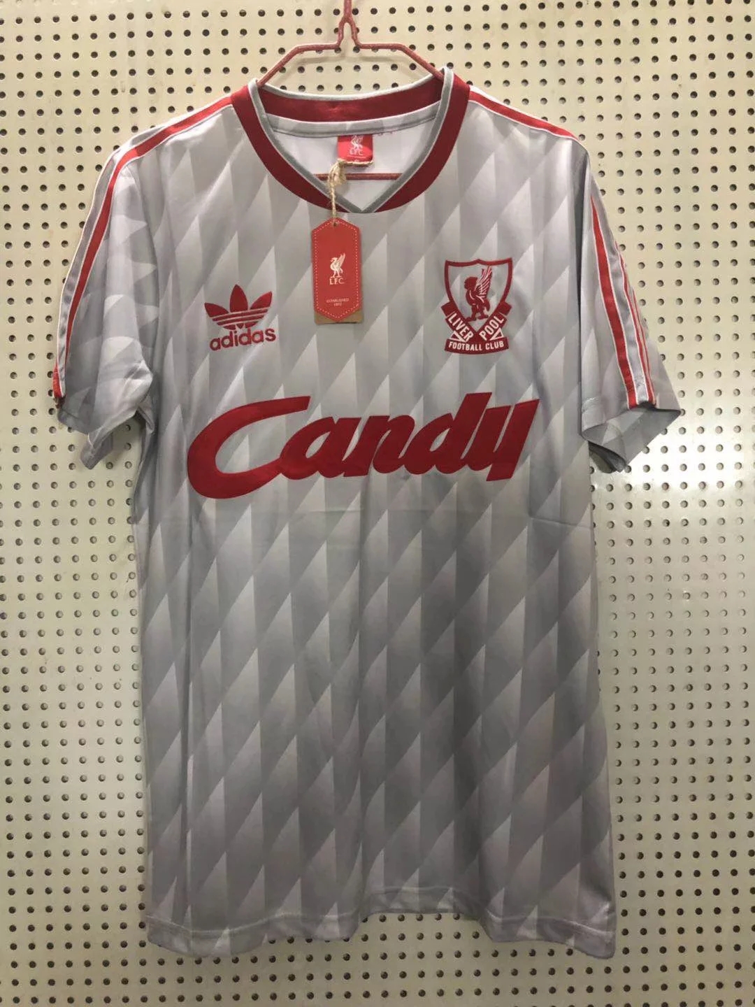 1989-1990 Season Liverpool Away White Color Football Retro Jersey