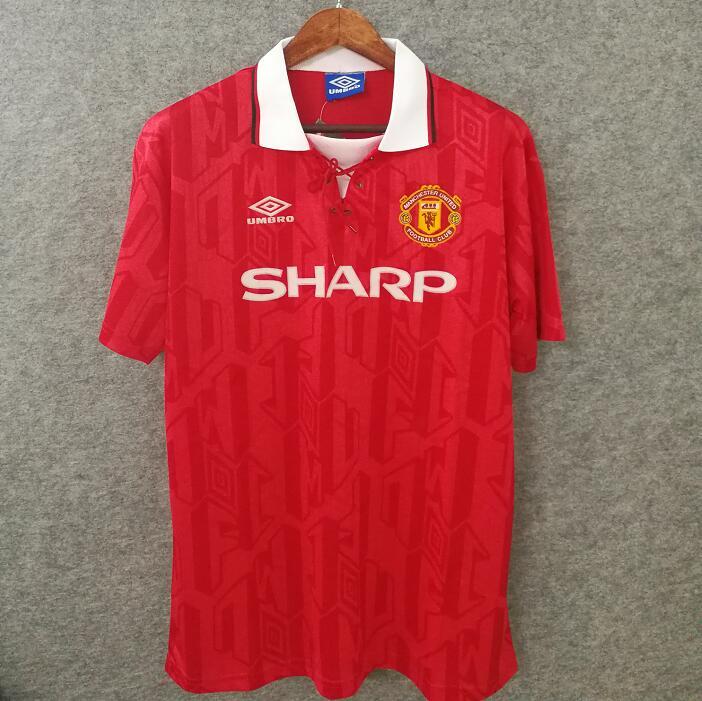 1994-1995 Season Manchester United Home Red Color Soccer Jersey Top Thailand Quality Man United Retro Jerseys