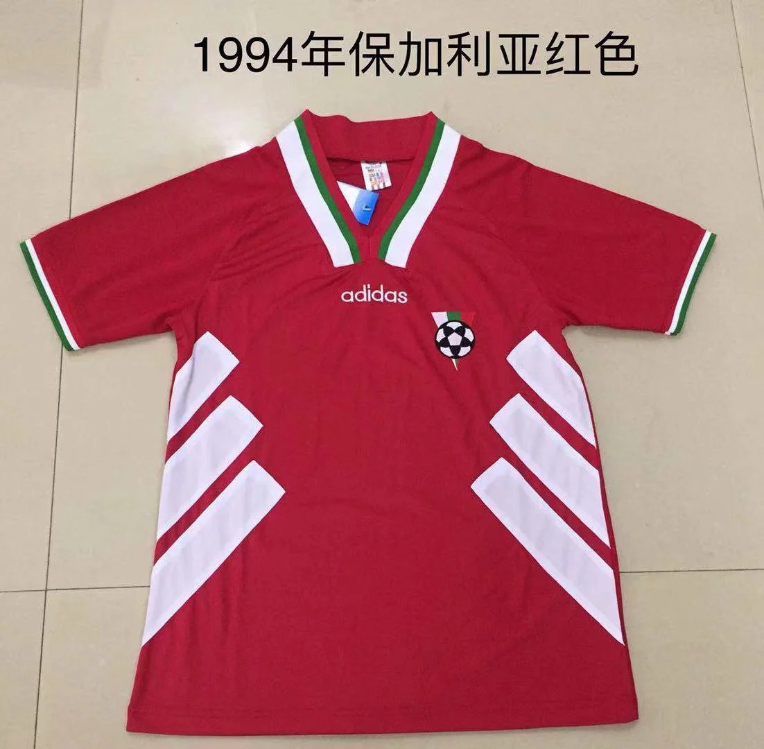 1994 World Cup Bulgaria Red Color Football Shirt Top Thailand Quality Bulgaria Retro Jersey