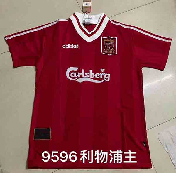 1994-1996 Season Liverpool Home Red Color Football Retro Jersey