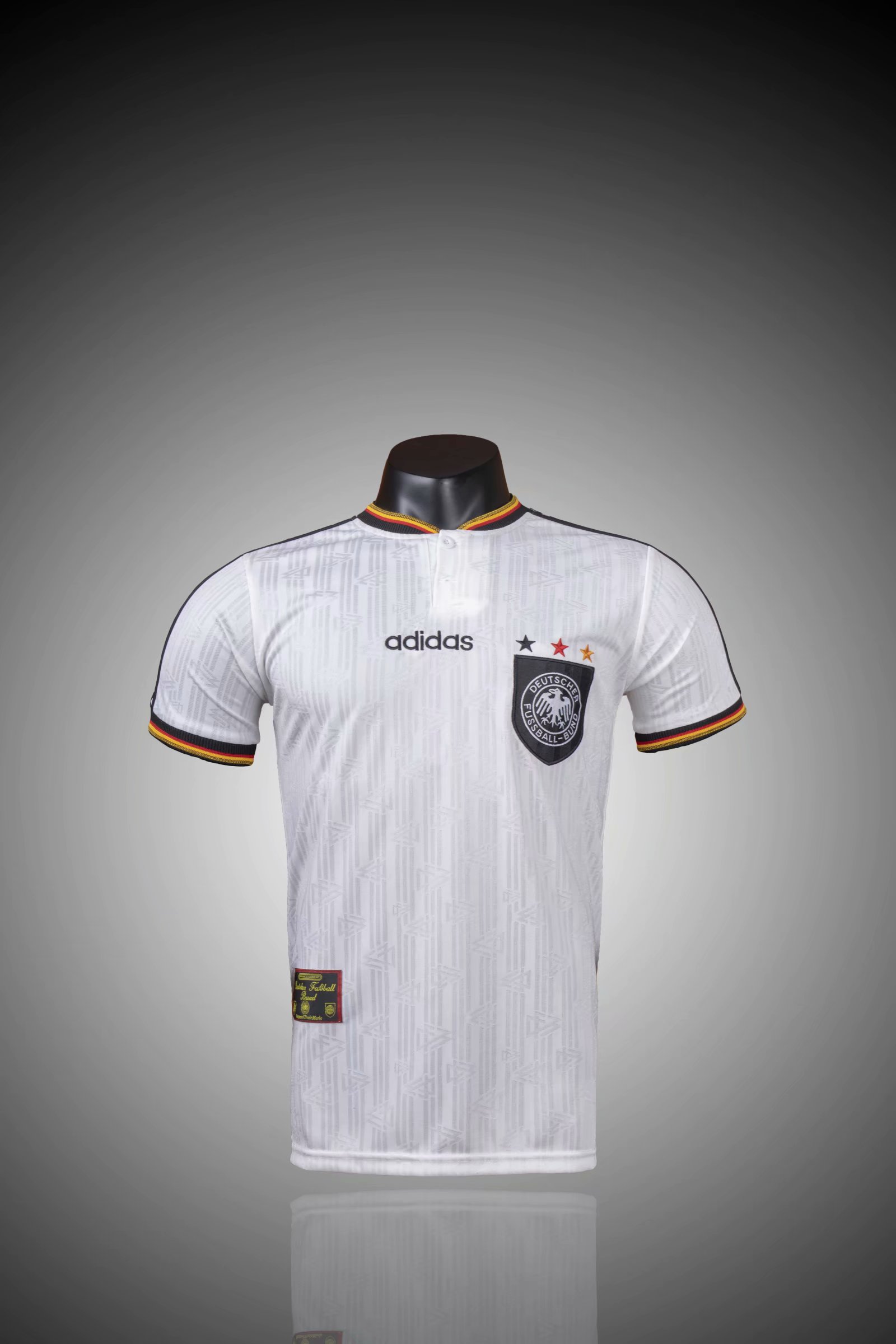 1996 Season Germany Home White Color Football Retro Jersey