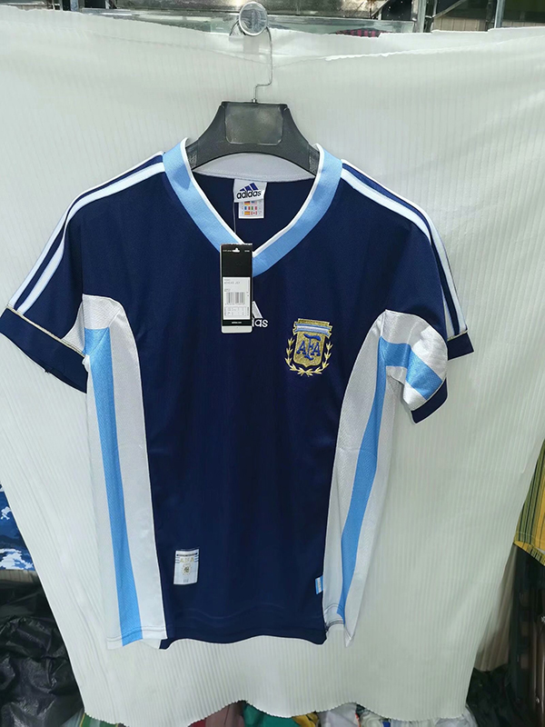 1998 Season Argentina Away Dark-Blue Football Retro Jersey