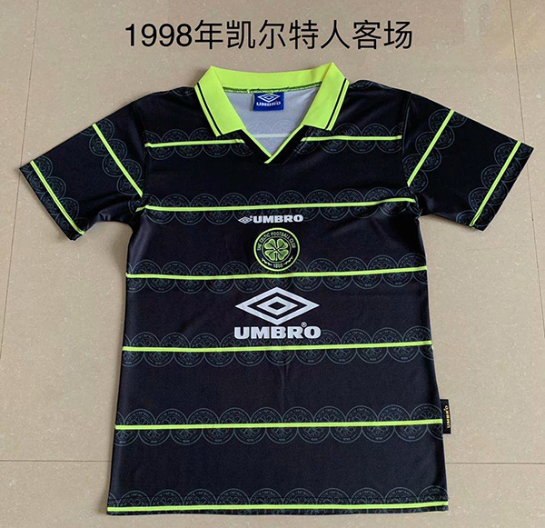 1998 Season Celtics Away Dark-Blue Color Football Shirt Top Thailand Quality Celtics Retro Jersey