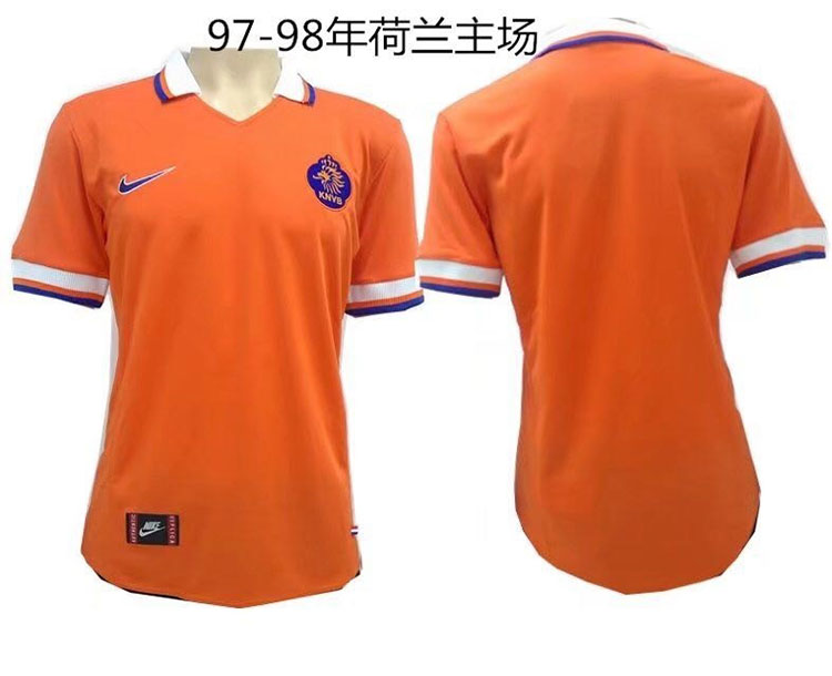 1997-1998 Season Netherland Home Orange Color Soccer Jersey Top Thailand Quality Holland Retro Jerseys