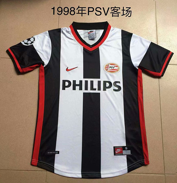 1998 Season PSV Away White Color Football Shirt Top Thailand Quality PSV Retro Jersey