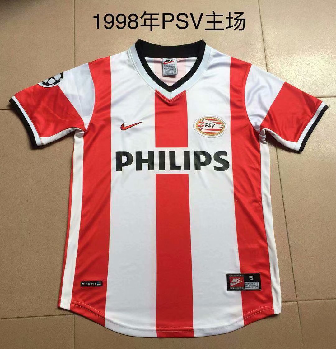 1998 Season PSV Home Red-White Color Football Shirt Top Thailand Quality PSV Retro Jersey