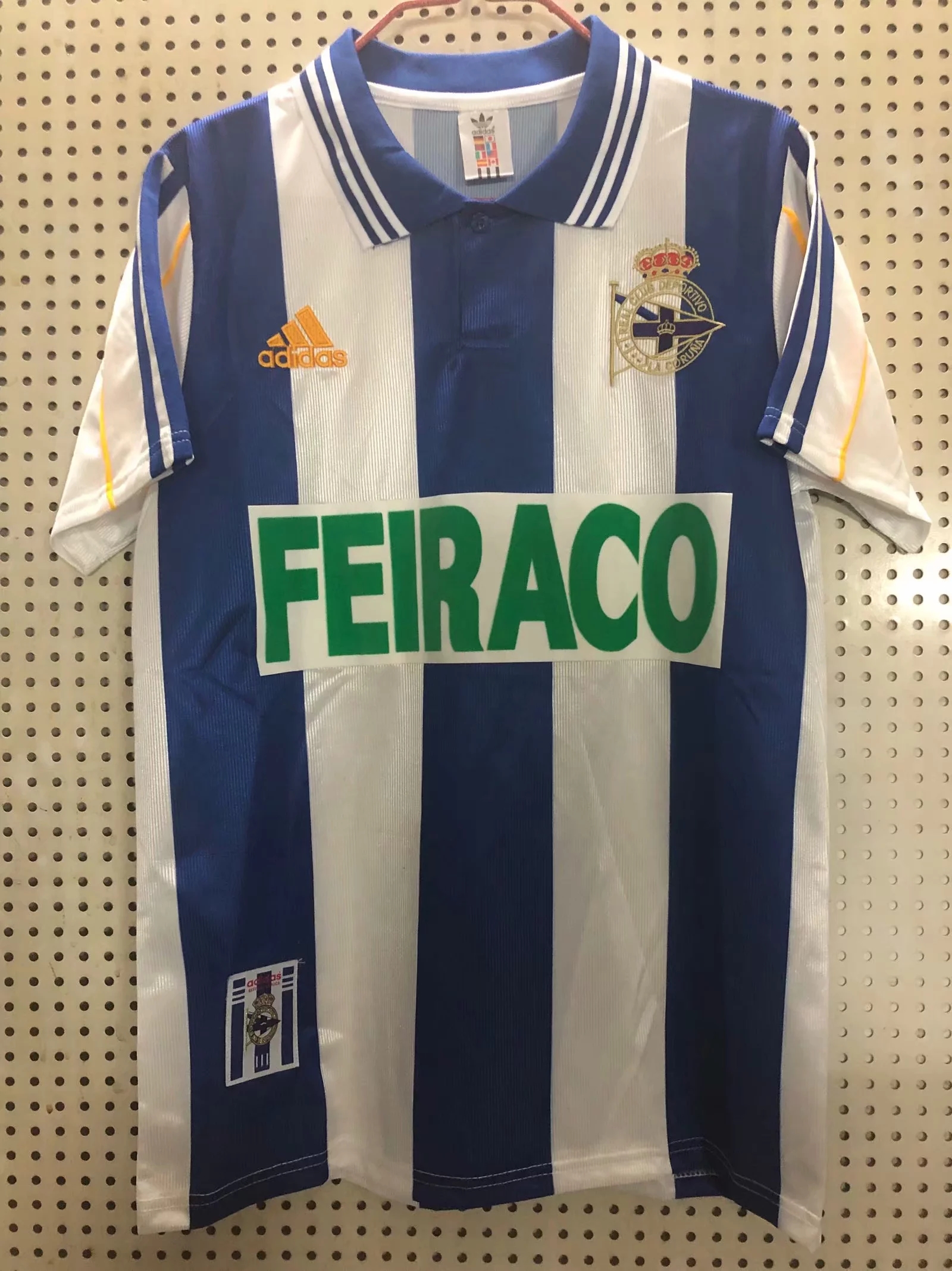 1999-2000 Season Deportivo Home Blue-White Color Football Shirt Top Thailand Quality La Coruna Retro Jersey