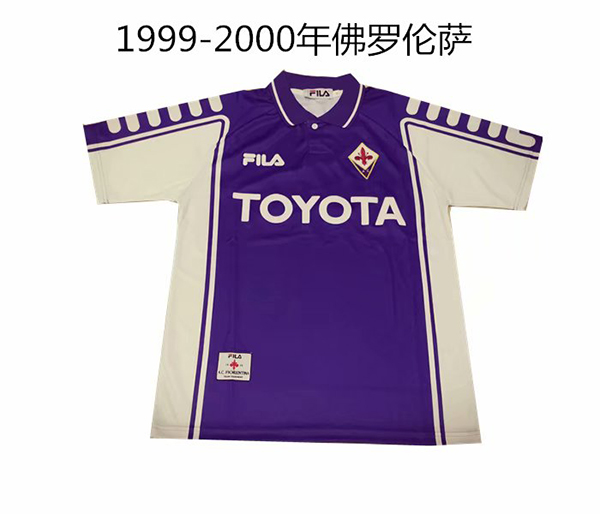 1999-2000 Season Fiorentina Home Purple Color Football Shirt Top Thailand Quality Fiorentina Retro Jersey