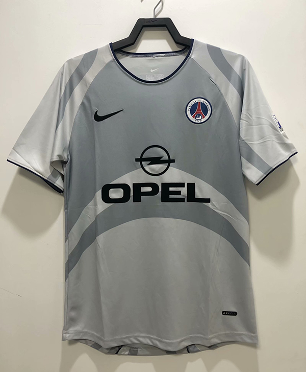 2001 Season Paris Saint Germain Away Grey Color Football Retro Jersey