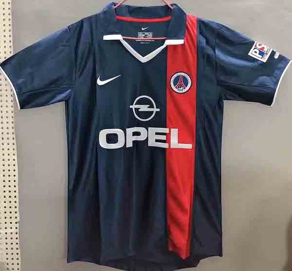 2001 Season Paris Saint Germain Home Blue Color Football Retro Jersey