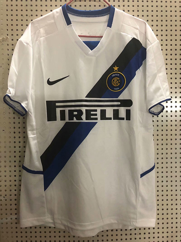 2002-2003 Season Inter Milan Away White Color Football Shirt Top Thailand Quality Inter Milan Retro Jersey