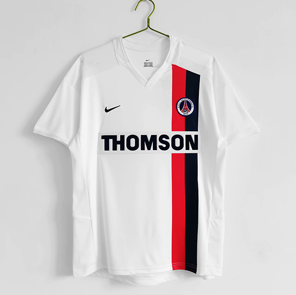 2002-2003 Season Paris Saint Germain Away White Color Football Retro Jersey