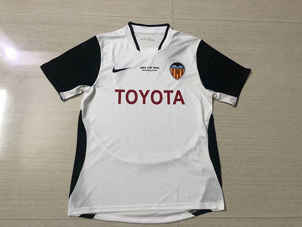 2003-2004 Season Valencia Home White Color Football Shirt Top Thailand Quality Valencia Retro Jersey