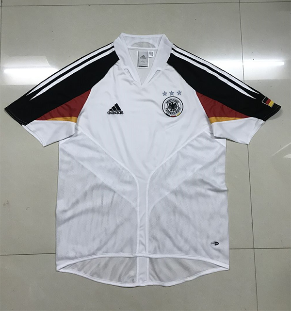 2004 Euro Cup Germany Home White Color Football Retro Jersey