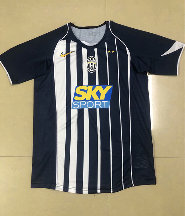 2004-2005 Season Juventus Away Black Color Football Shirt