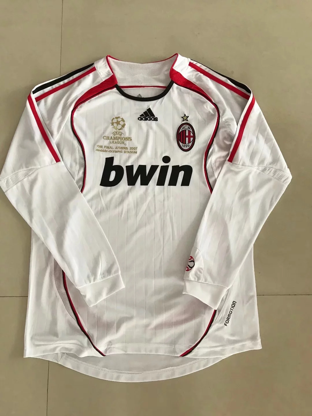 2006-2007 Season AC Milan Away White Color Long Sleeve Football Shirt Top Thailand Quality AC Milan Retro Jersey