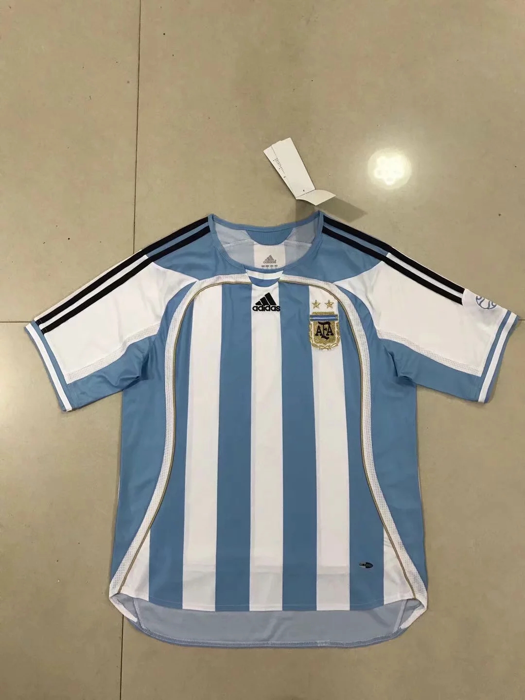 2006 Season Argentina Home Blue-White Football Retro Jersey