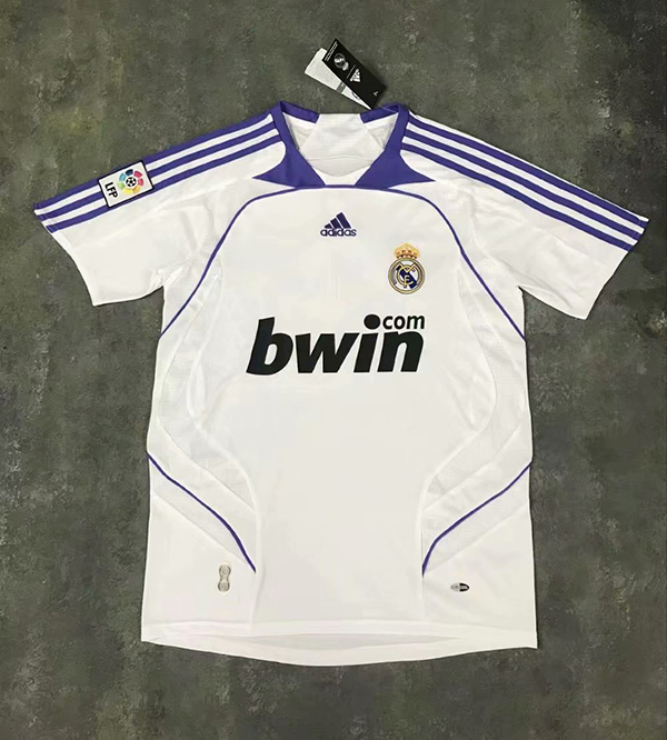 2007-2008 Season Real Madrid Home White Color Soccer Jersey Top Thailand Quality Real Madrid Retro Jerseys