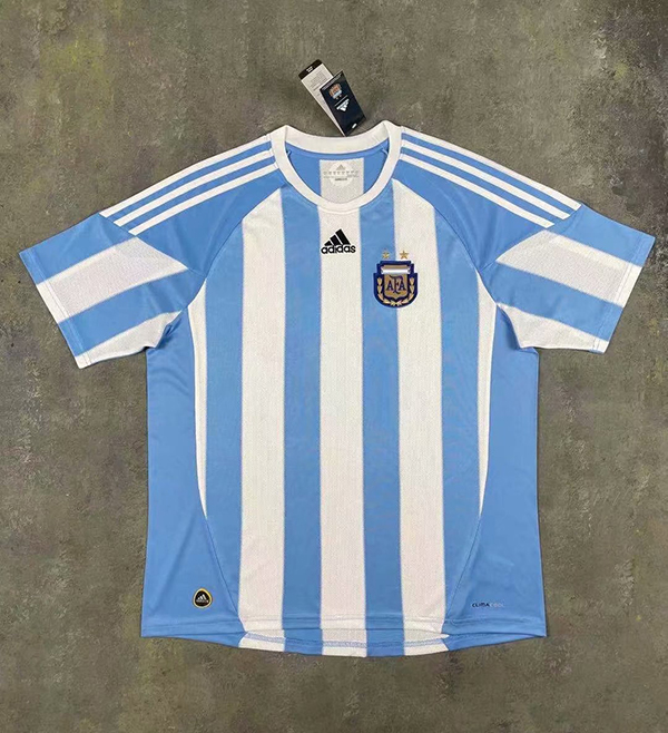 2010 World Cup Argentina Home Blue-White Football Retro Jersey