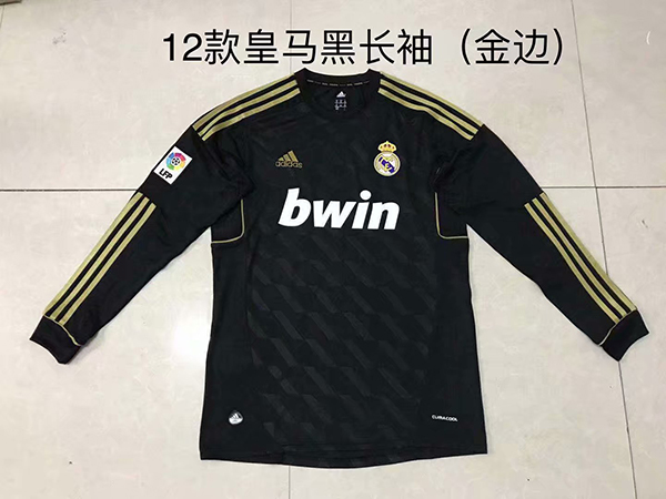 2011-2012 Season Real Madrid Away Dark-Green Color Long Sleeve Soccer Jersey Real Madrid Retro Jerseys