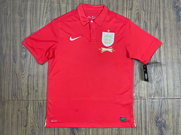 2013 Season England Away Red Color Football Retro Jersey