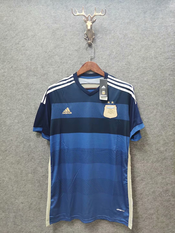 2014 World Cup Argentina Away Dark-Blue Football Retro Jersey