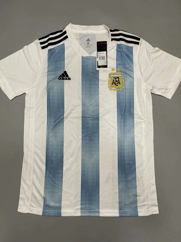 2018 World Cup Argentina Home Blue-White Football Retro Jersey