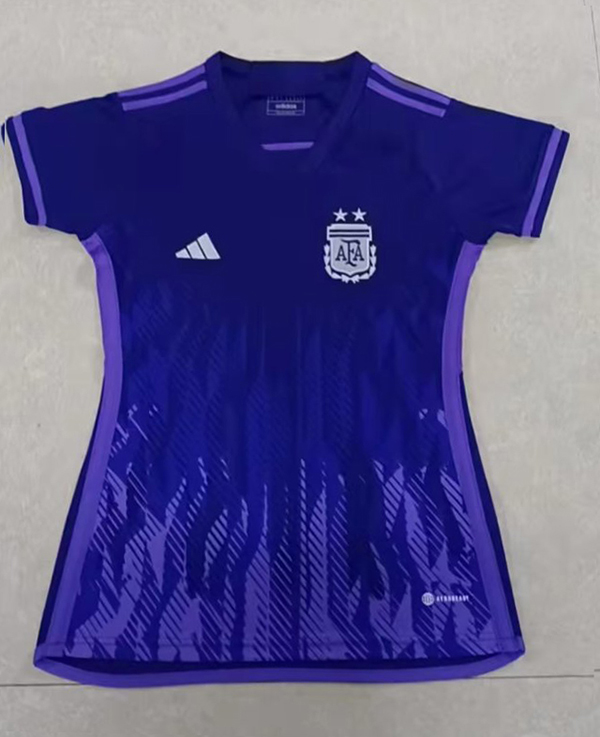 2022 World Cup Argentina Away Blue Color Female Football Jersey