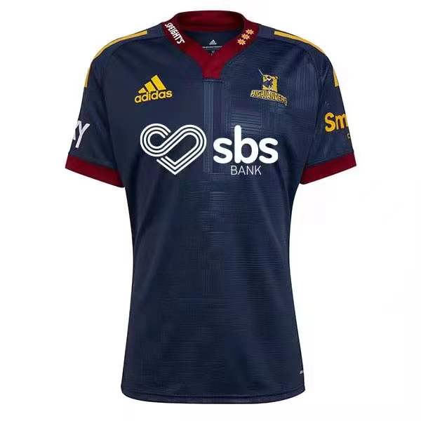 2022 Season Highlanders Home Dark-Blue Color Rugby Jersey