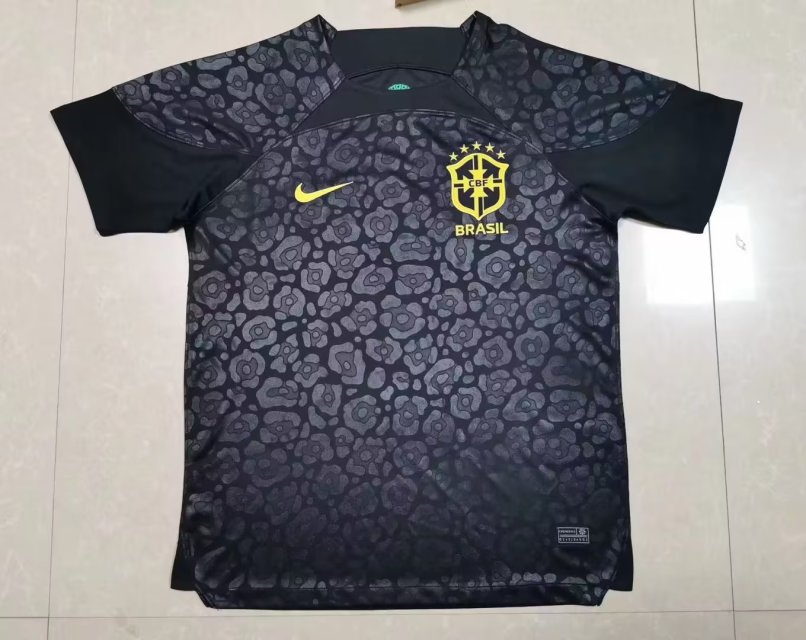 2022 World Cup Brazil Goalkeeper Black Color Football Jersey