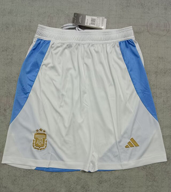 24-25 Season Argentina Home White Color Football Shorts Free Shipping