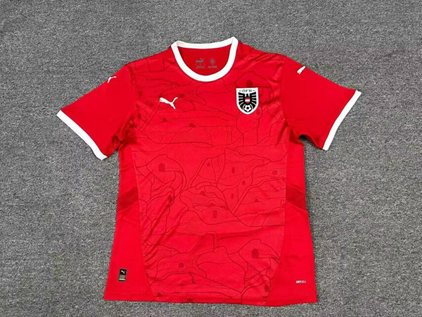 2024 Euro Cup Austria Home Red Color Football Jersey