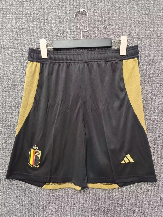 2024 Euro Cup Belgium Home Black Color Football Shorts