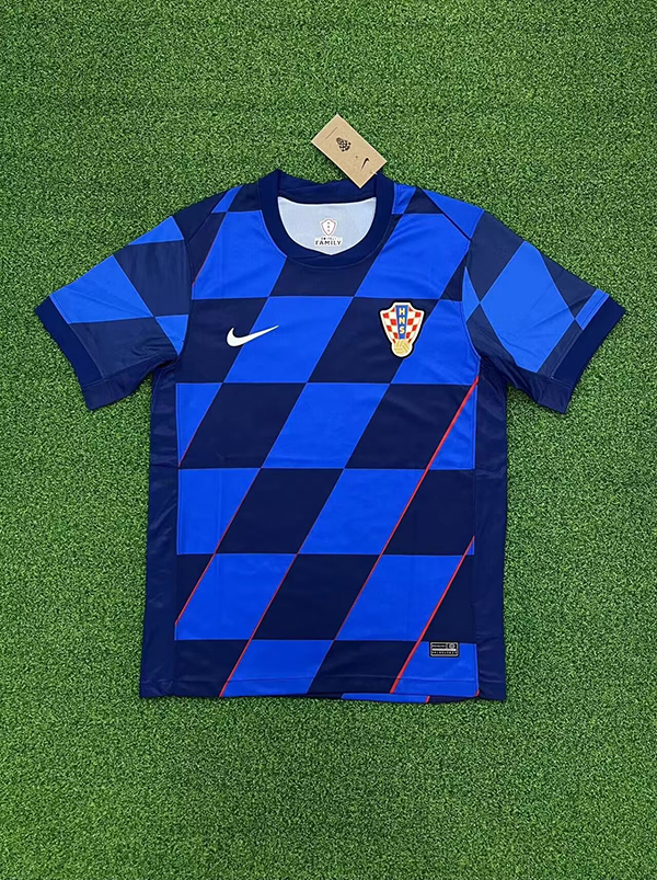 2024 Euro Cup Croatia Away Blue Color Football Jersey