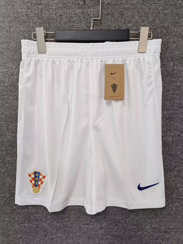 2024 Euro Cup Croatia Home White Color Football Shorts