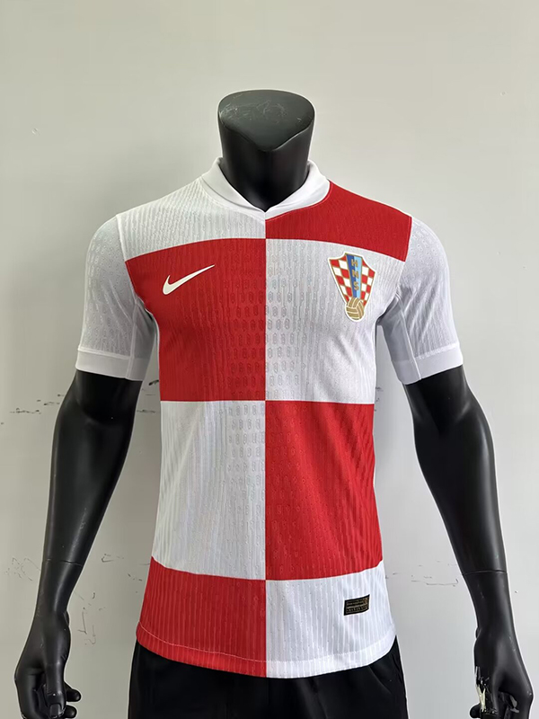 2024 Euro Cup Croatia Home Red-White Football Jersey(Player Version)