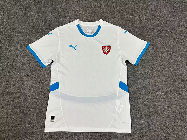 2024 Euro Cup Czech Away White Color Football Jersey