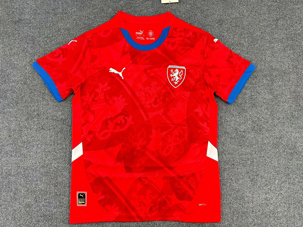 2024 Euro Cup Czech Home Red Color Football Jersey